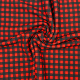 Red & Black Buffalo Plaid Premium Print Bullet Fabric