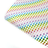 Rainbow Hearts Premium Faux Leather Fabric Sheets