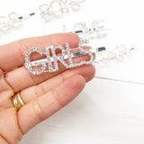 Quote Statement Diamanté Silver Slide Clip