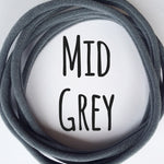 Skinny Nylon Headbands- Dainties- Mid Grey - Eliza Henri Craft Supply