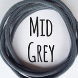 Skinny Nylon Headbands- Dainties- Mid Grey - Eliza Henri Craft Supply