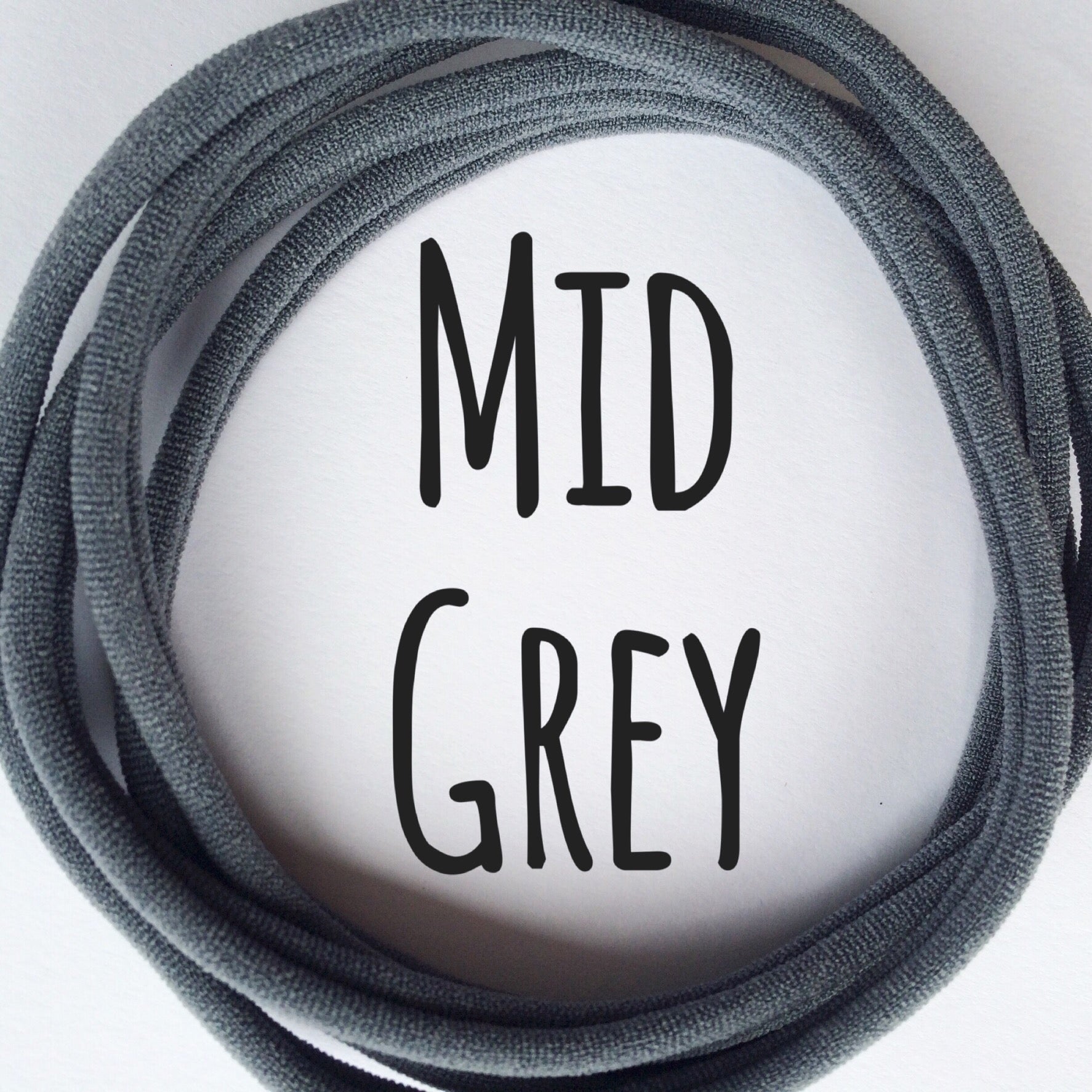 Skinny Nylon Headbands- Dainties- Mid Grey - Eliza Henri Craft Supply