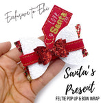 santa gift tag feltie bow wrap